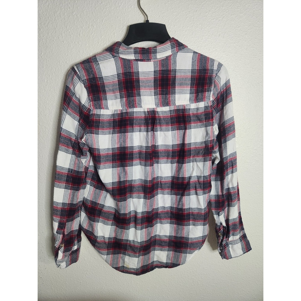 Abercrombie & Fitch Red White Blue Plaid Flannel Button Down Shirt Small Casual - Picture 6 of 8